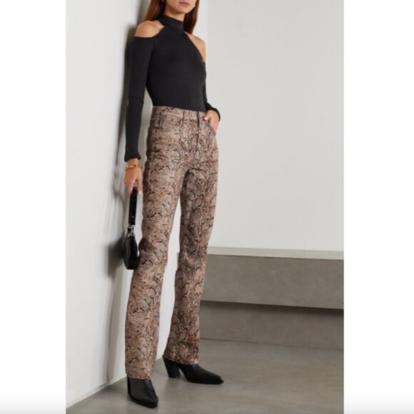 Reformation Peyton Snake Print Bootcut Jeans - Picture 1 of 5